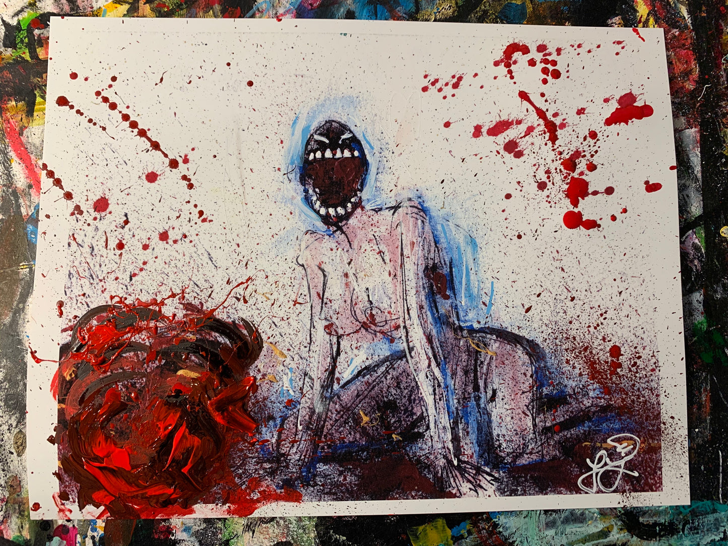 Man eater, embellished print
