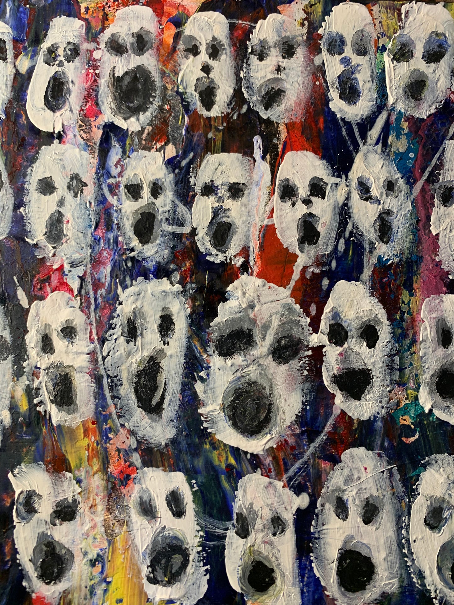 Heads (wood panel canvas)