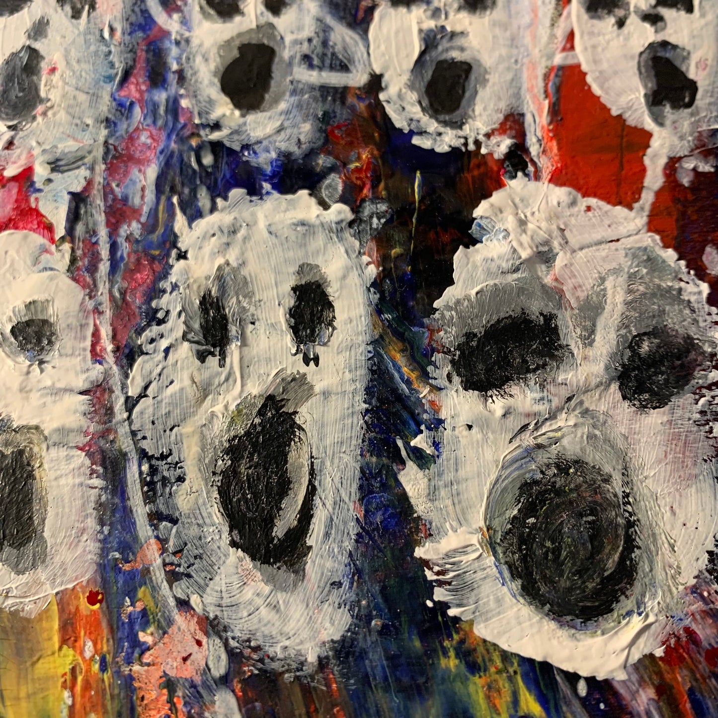 Heads (wood panel canvas)