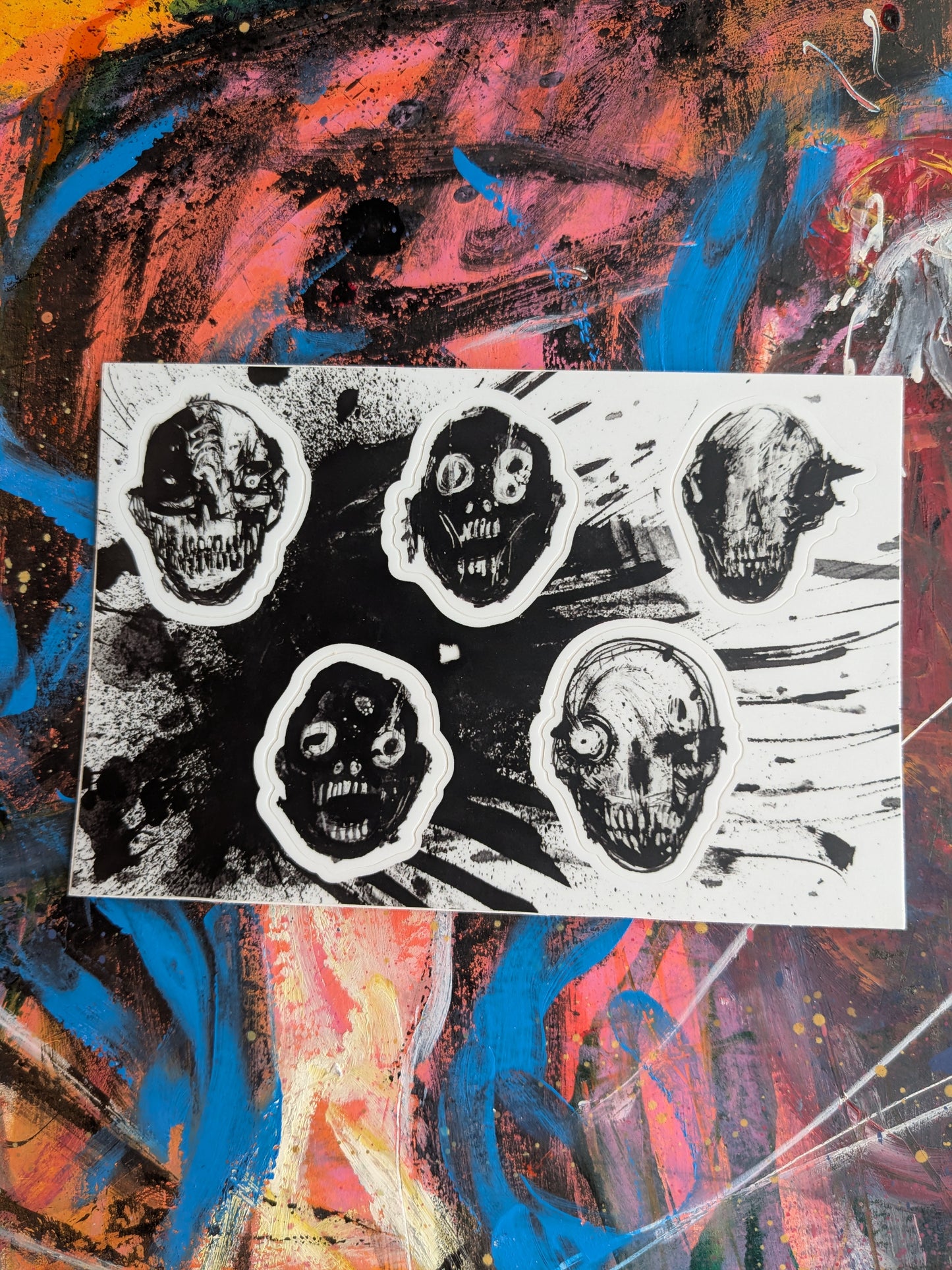 EXPRESSIVE SKULLS STICKER SHEET