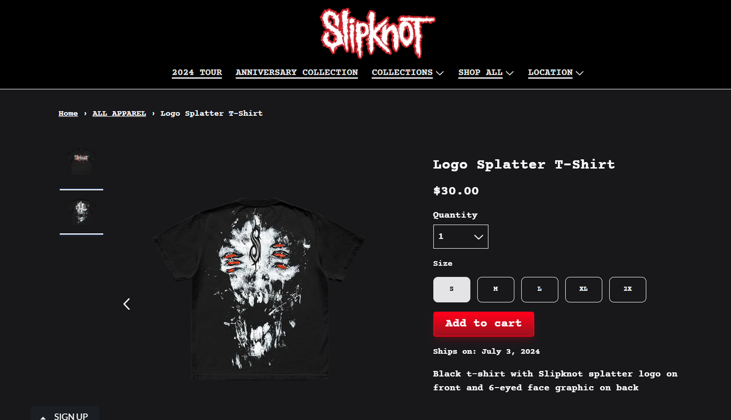 Official SLIPKNOT artwork, Print