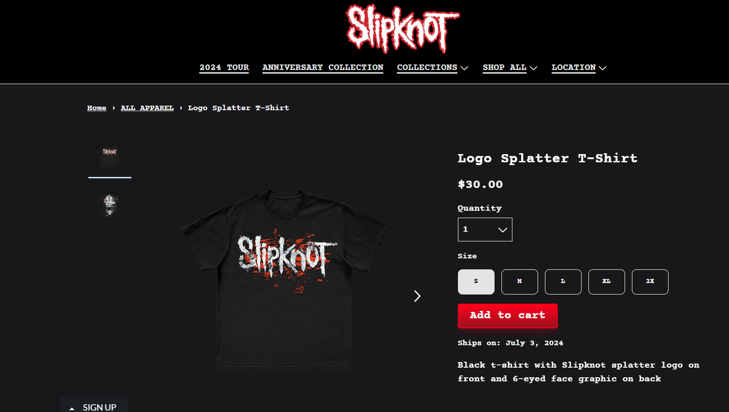Official SLIPKNOT artwork, Print