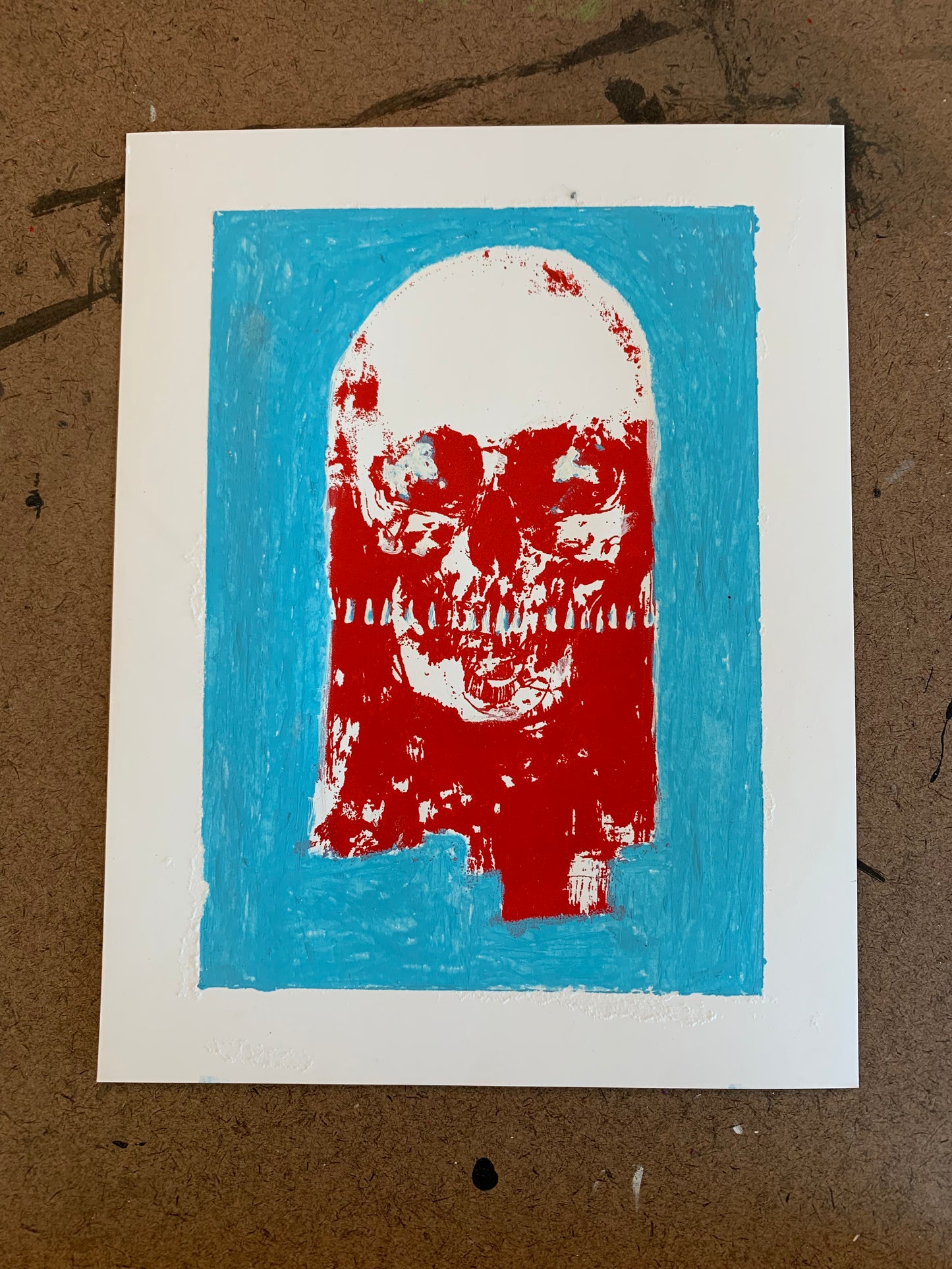 Blue (embellished screen print)