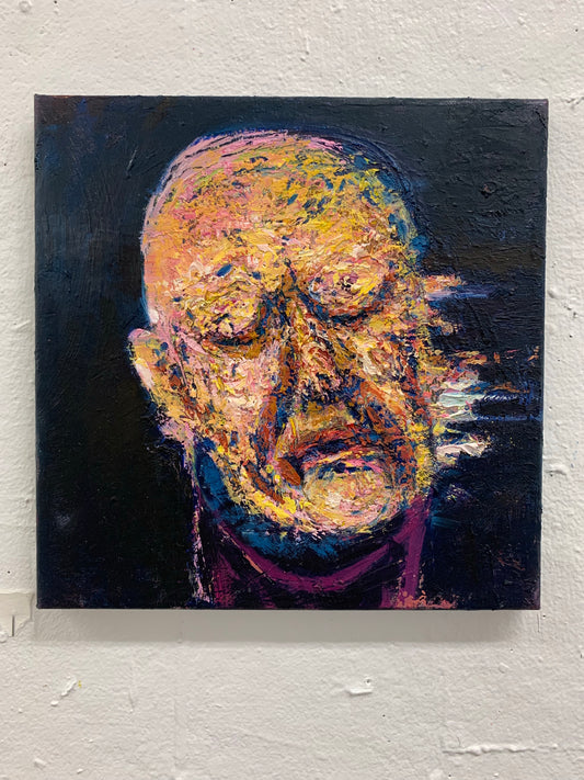 Heartbreak II, canvas 10x10 oil painting