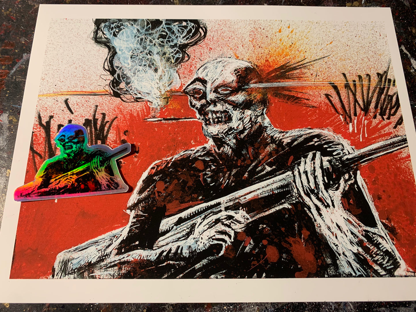 War, print and sticker