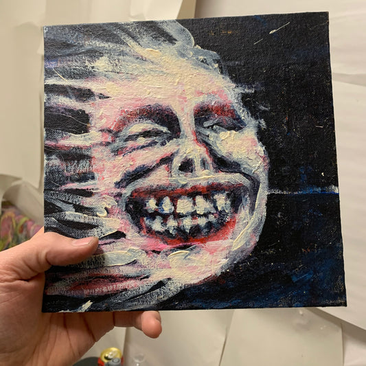 SMILING IS FOR SUCKERS, canvas panel