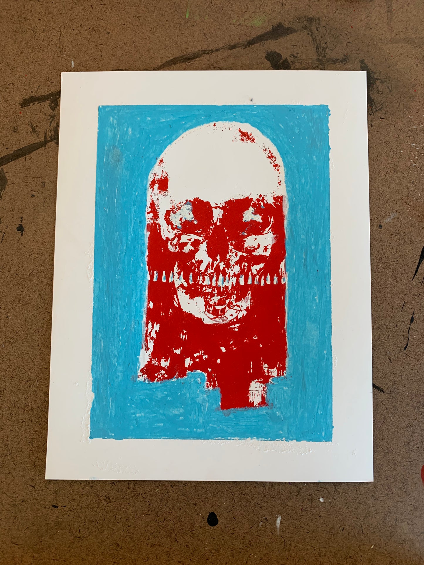 Blue (embellished screen print)