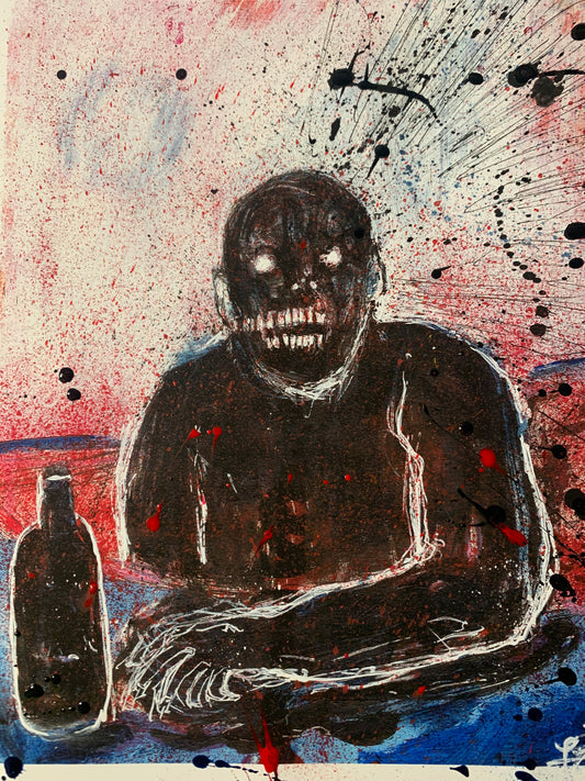 Morning Routine, embellished print