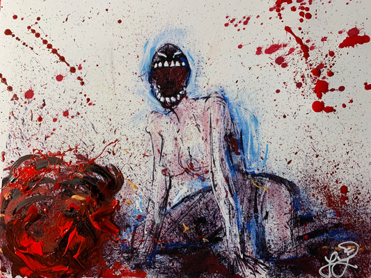 Man eater, embellished print