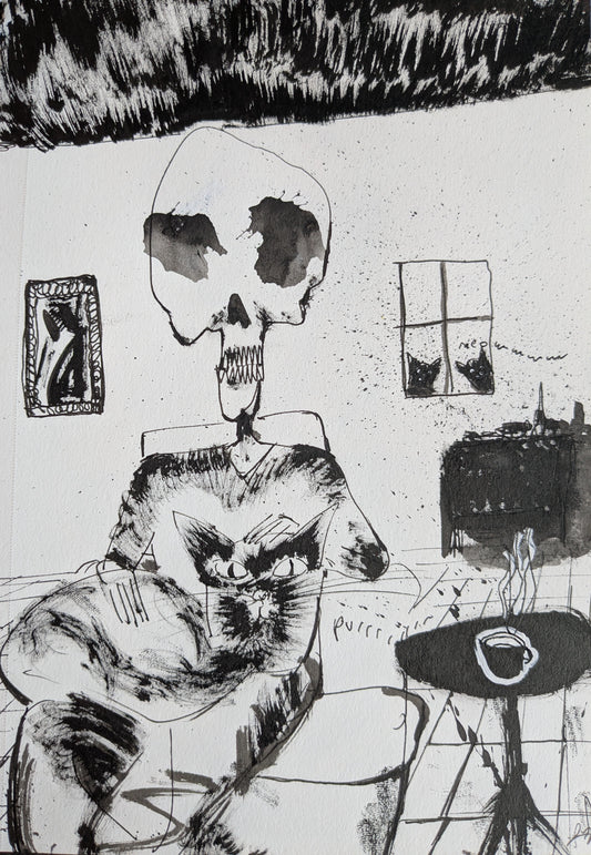 Skull & Cat Sketch