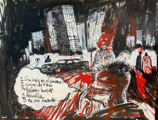 Burning city
