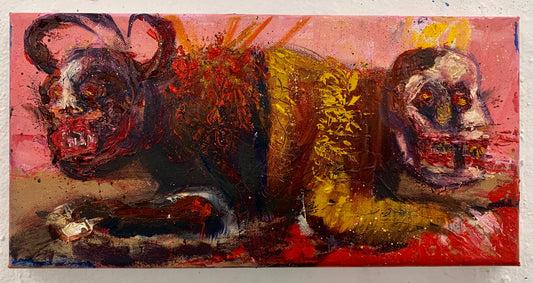 Abomination , oil painting 14x8 canvas