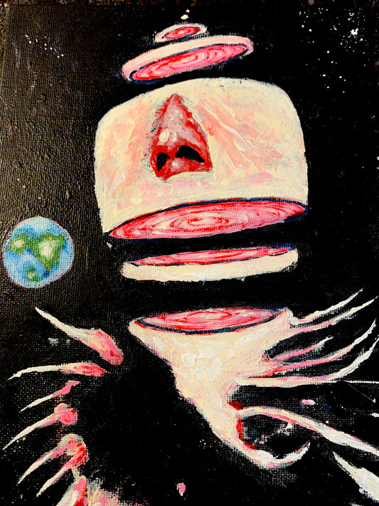 Space EXPLORATION, canvas panel 7x9