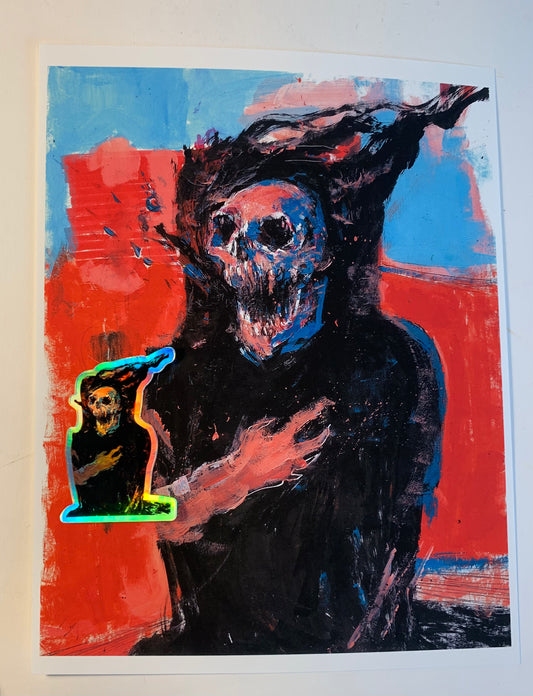 Skull, print and sticker