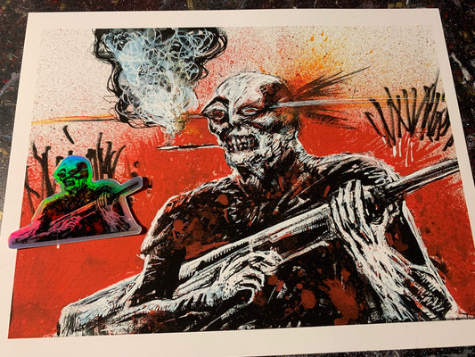 War, print and sticker